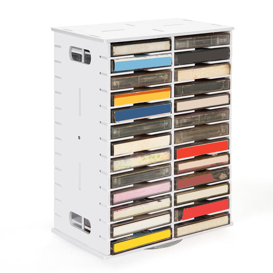 Arkiya Rotating Cassette Tape Storage Holder, 52 Slot Cassettes Organizer Rack, Audio Cassette Tape Display Shelf, Ideal Gift for Cassettes Collectors