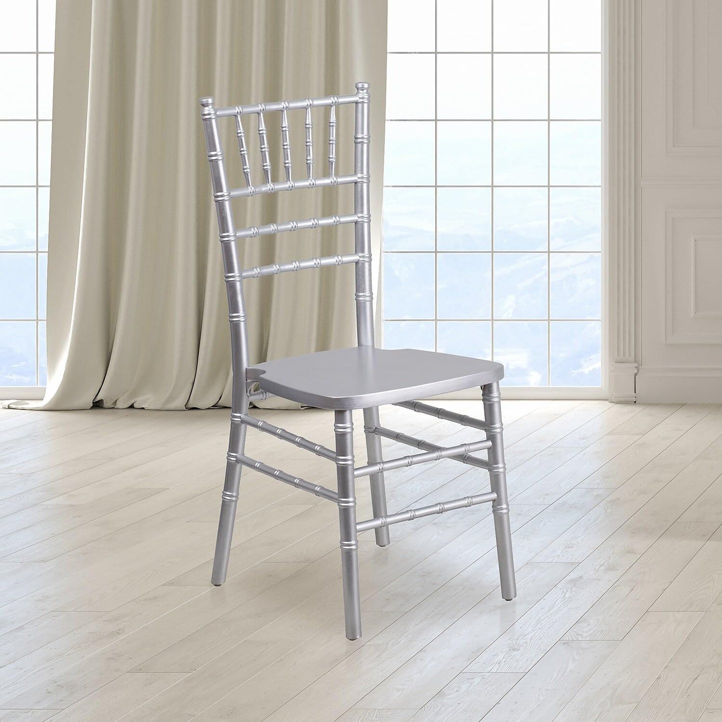 Flash Furniture HERCULES Series Silver Wood Chiavari Chair