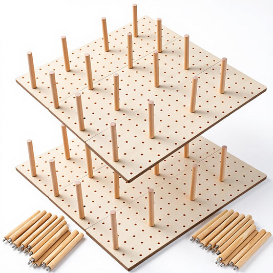 IANFAN 6 Pcs Wood Pegboard Drawer Organizer with 48 Pegs, Wooden Peg Board Drawer Shelf Organizer Adjustable Peg Drawers Organizers for Kitchen Dishes Plate Pegboard Food Containers(17x5.91, Wood)