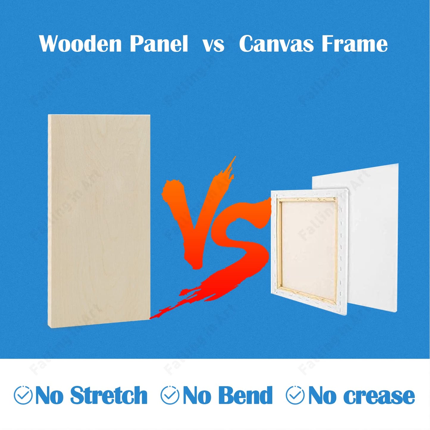 Falling in Art Unfinished Birch Wood Panels Kit for Painting, Wooden Canvas 2 Pack of 12x24’’ Studio 3/4’’ Deep, Cradle Boards for Pouring, Art, Crafts, Burning and More