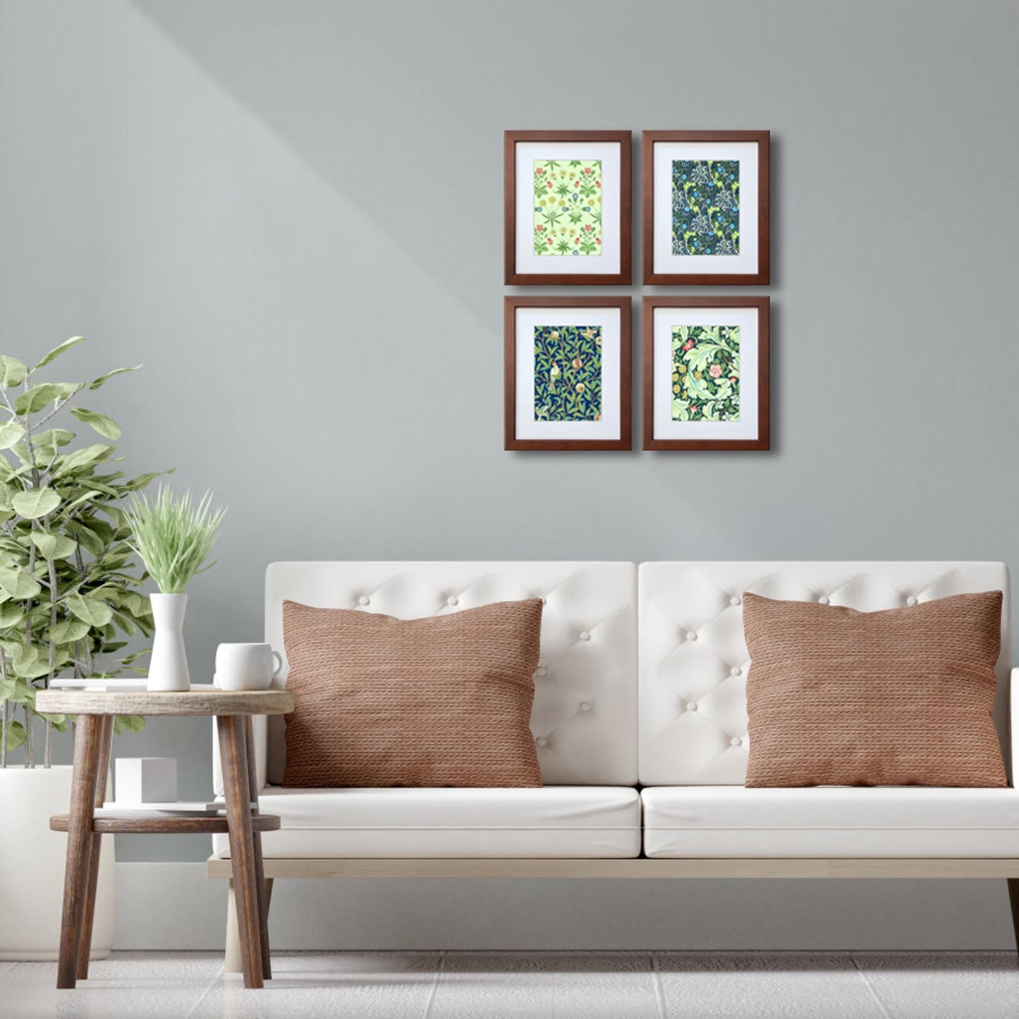 DEKWINN 8x10 Picture Frame Set of 4 Made of Solid Wood Photo Frame with Real Glass for Pictures 5x7 with Mat or 8x10 Without Mat, Wall Gallery or Tabletop display Picture Frames, Brown