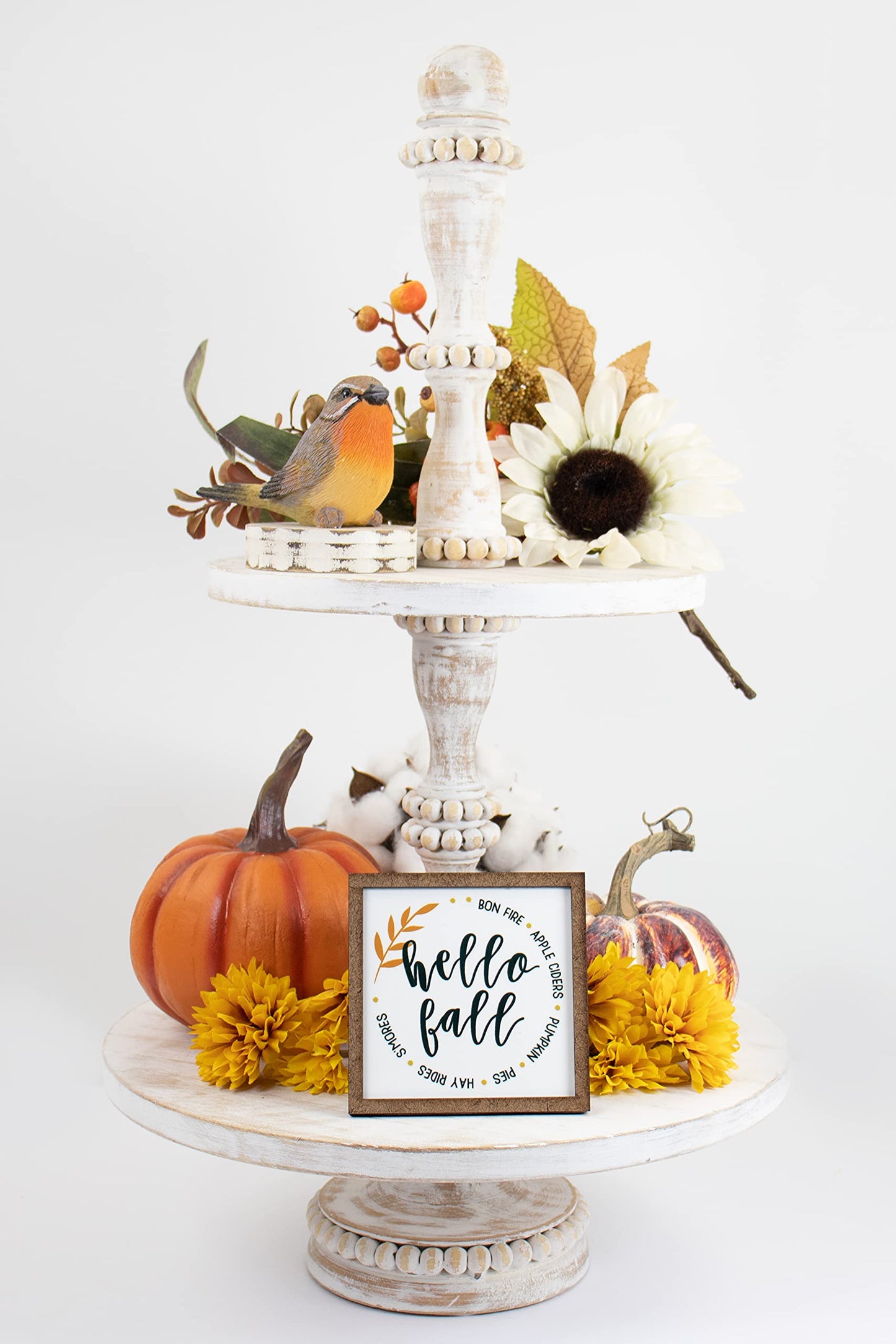 Hello Fall Sign - Tier Tray Sign - Mini Wooden Sign - Fall Sign - Fall Decor - Wood Sign - Shelf Sitter - Home Decor (6" x 6")