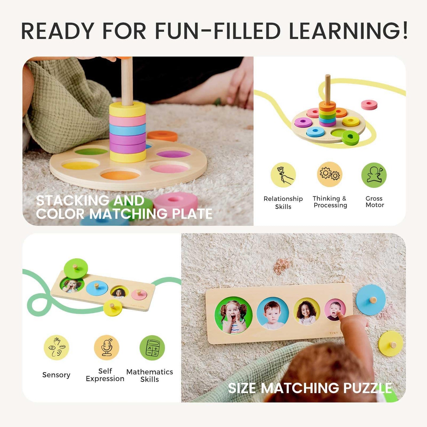 Tiny Land Montessori Baby Toy Set 13-15 Months 7 in 1 Explorer Play Kit