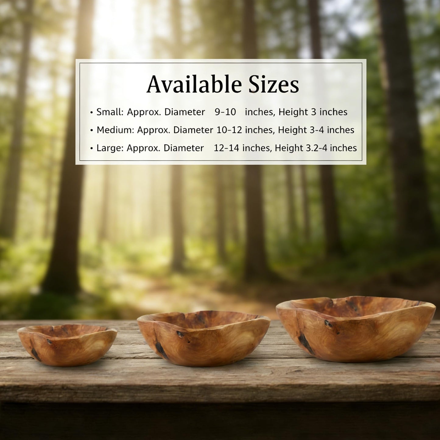 KIDYBELL Wood bowl(12"-14"),Handmade Natural Root Bowls, Fruit Salad Bowls, Creative Wooden Bowls, Each Piece is Unique