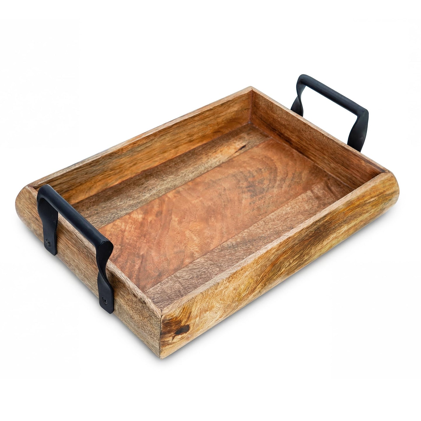 Acacia Serving Tray – Durable Large Wooden Serving Tray w/Handle – Non-Slip Kitchen Accessories for Daily Use – Easy Use Wooden Trays For Food