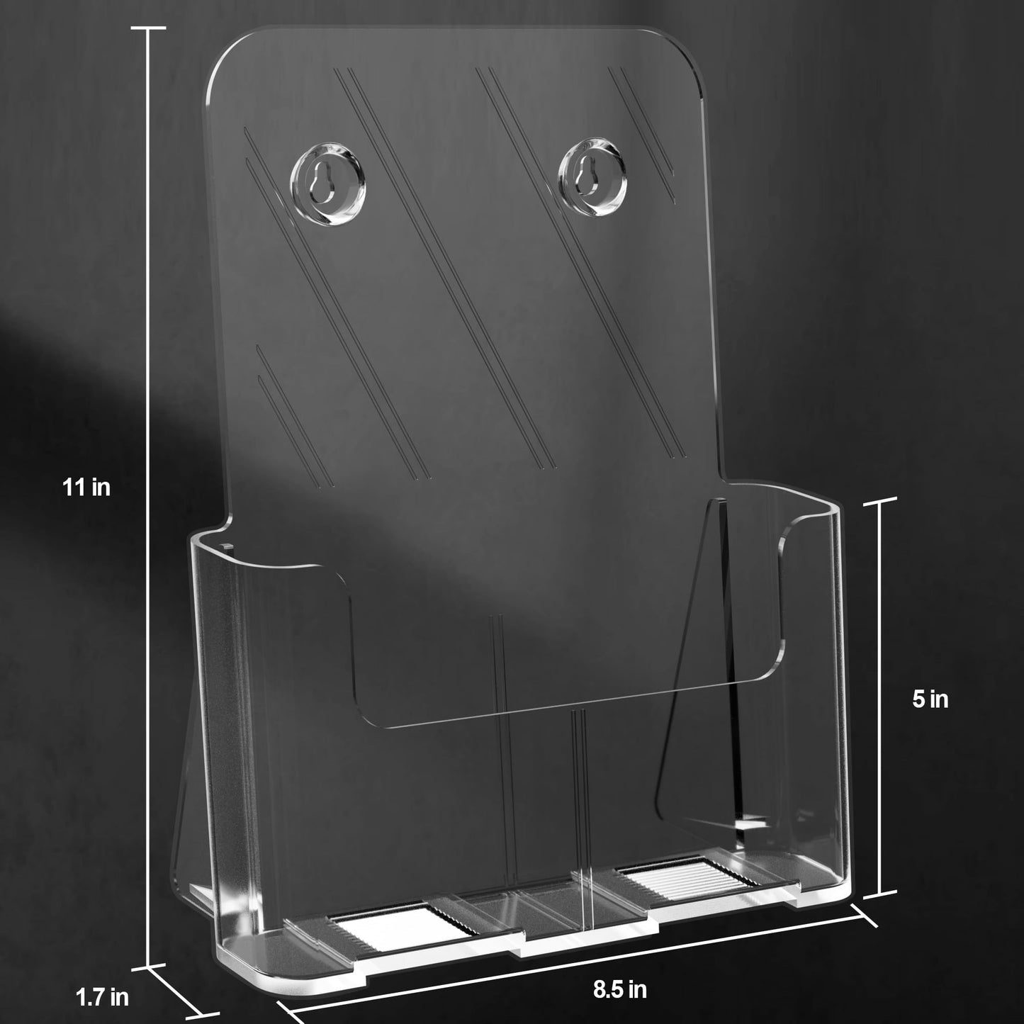 HLF-ho Brochure Holder 8.5x11 Inch Acrylic Literature Holders Clear Plastic Flyer Display Stand Countertop Use or Wall Mount Pamphlet Holder Organizer for Office, Lobby, Hotels, Trade Shows, 2 Pack