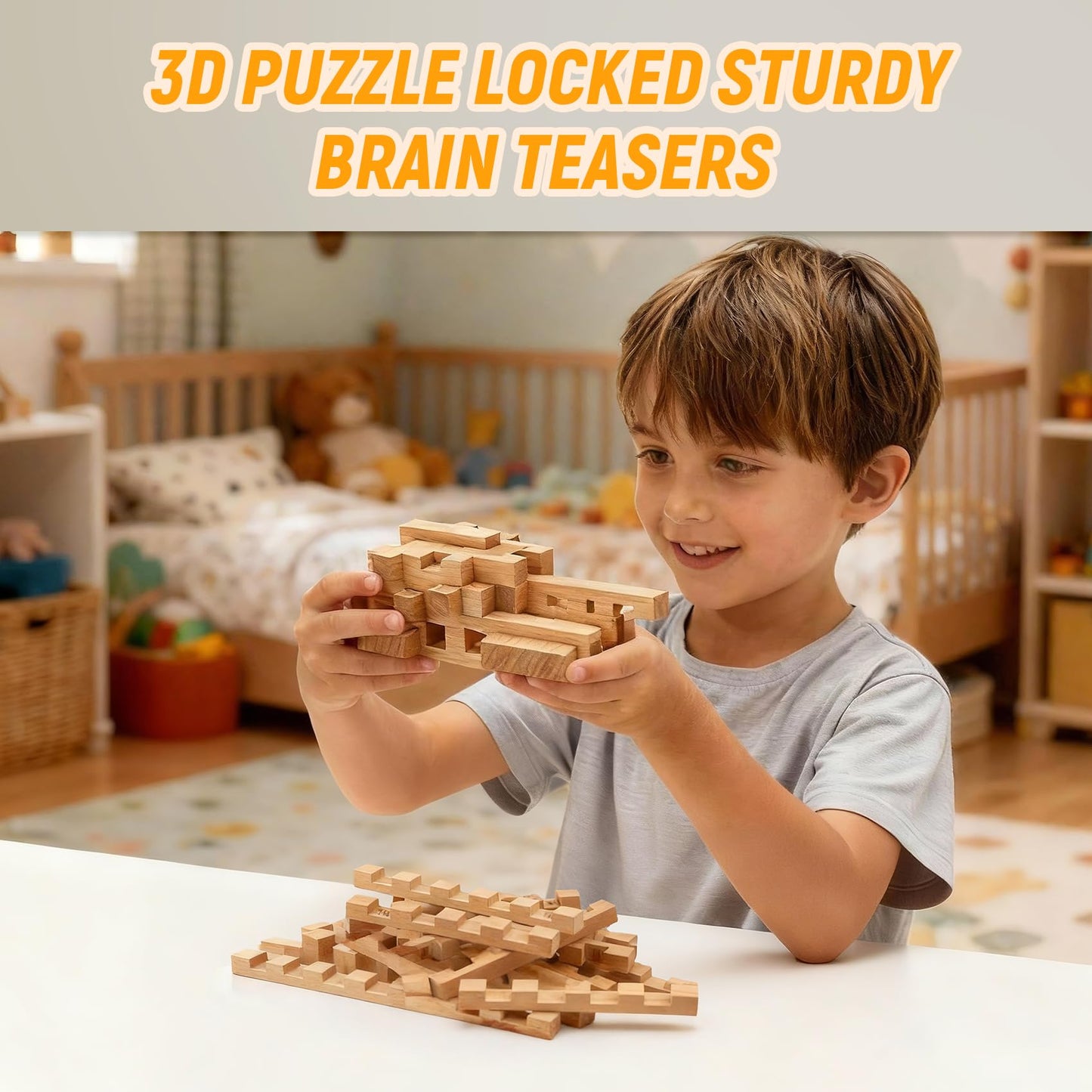 GLCforever 15 in 1 STEM Wooden Building Blocks -15+ Shapes, 3D Puzzle, Logic Brain Games, Educational Toys Gift for Kids and Classroom, Montessori STEM Toys for Ages 5+ to Adults