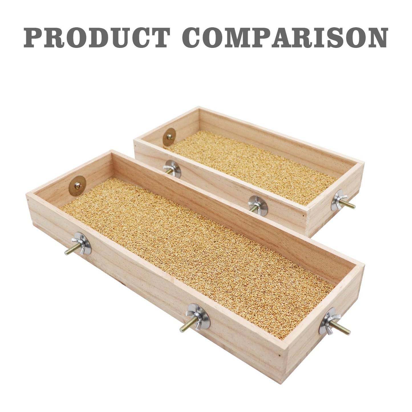Bird Cage Accessories, Wooden Food Dish for Small to Medium Birds, Bird Feeder for Cage, Food Bowl for Budgie, Cockatiel, Lovebird, Conure, Parakeet, Canary, Kakariki