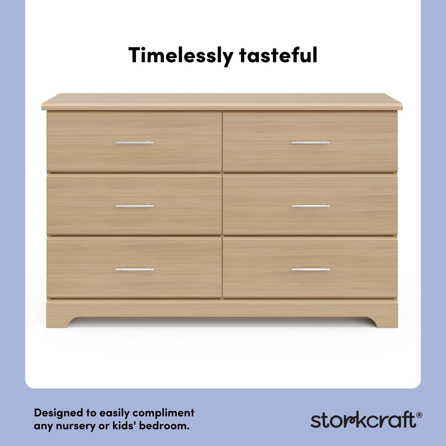 Storkcraft Brookside 6-Drawer Dresser (Driftwood) – GREENGUARD Gold Certified, Wood Dresser for Bedroom, Kids & Nursery Storage Chest, Safety Interlocking Drawers, Pre-Installed Tracks, Kids Chest