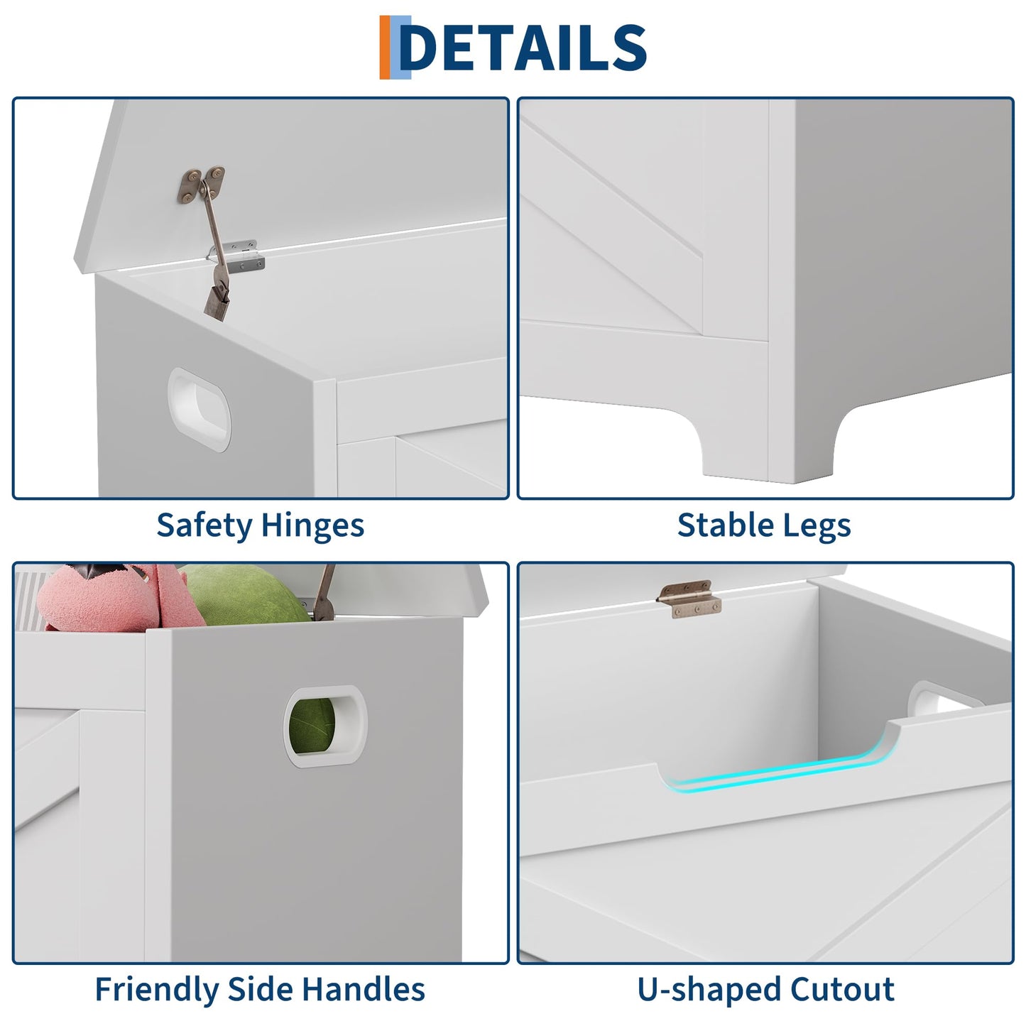 GAOMON Storage Chest, Wooden Storage Bench, Modern Style Lift-Top Shoes Bench with Safety Hinge for Entryway, Bedroom, Living Room, Supports 300 Lb and Easy Assembly