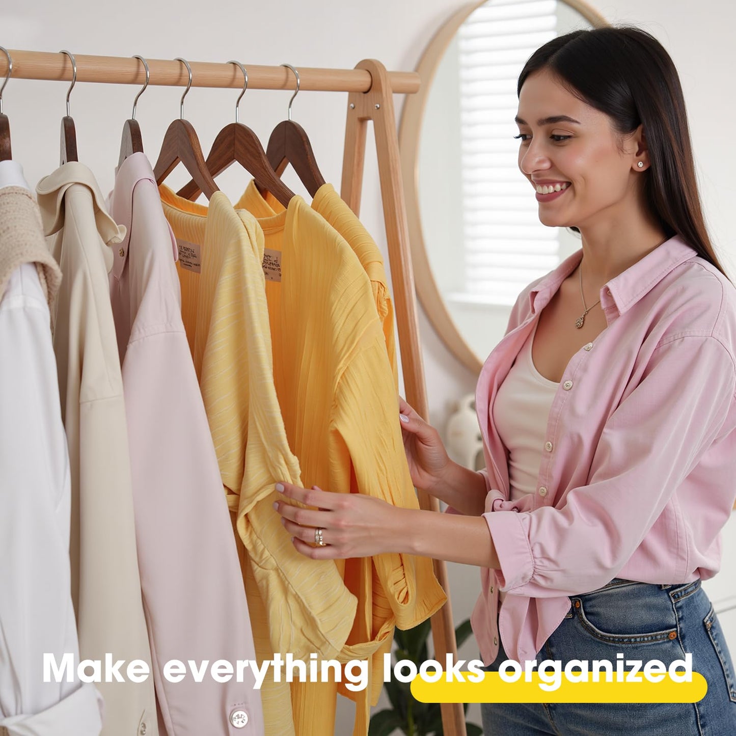 Korpai 30 Pack Wooden Hangers,Wooden Clothes Hangers with Smooth Pant Bar and Shoulder Notches,Heavy Duty Hangers with 360-Degree Rotatable Hook, Coat Hangers for Coats,Shirts,Dress,Pants,Walnut