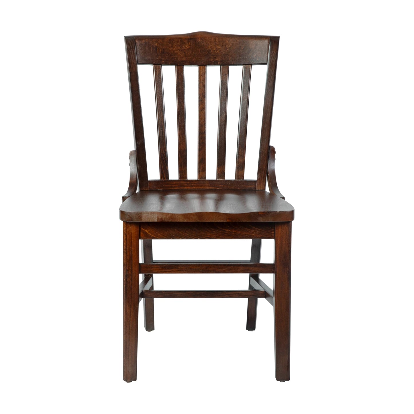 Flash Furniture Hercules Series School House Back Mahogany Wood Dining Chair, Traditional Elegant Wood Restaurant Chair, Walnut Wood