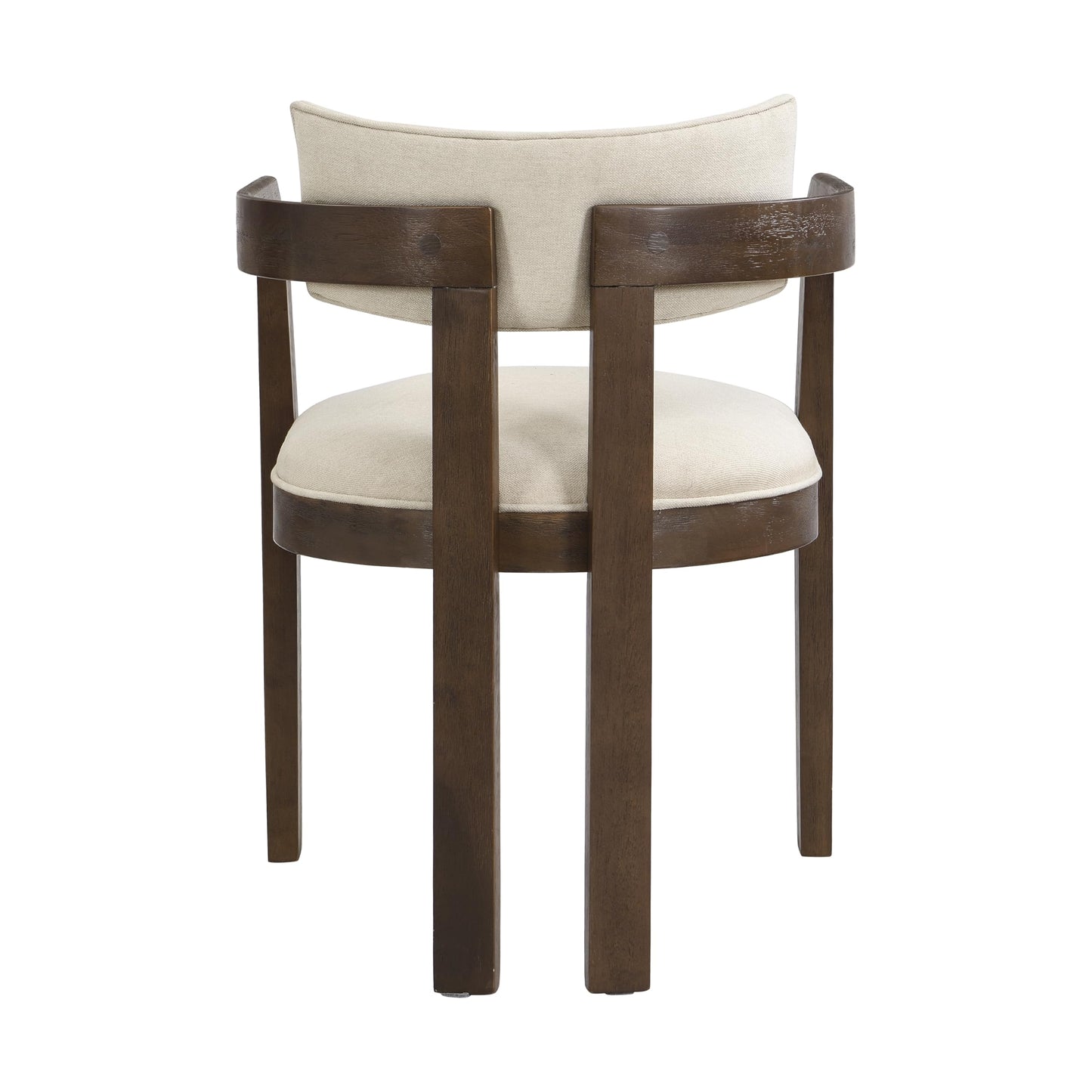 Christopher Knight Home Falcon Fabric Upholstered Dining Chairs Set of 2, Modern Wooden Dining Armchair, Curved Backrest Kitchen Side Chair, Living Room Accent Chair for Extra Seat, Walnut+Beige