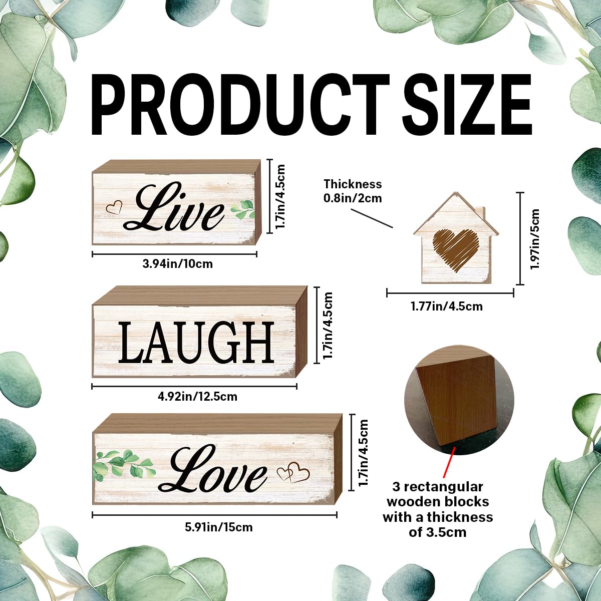 4 Pcs Sweet Home Table Decoration,Live Laugh Love Wooden Block Signs,Farmhouse Table Centerpiece for Living Room Entryway Table Mantel Kitchen Counter Decor
