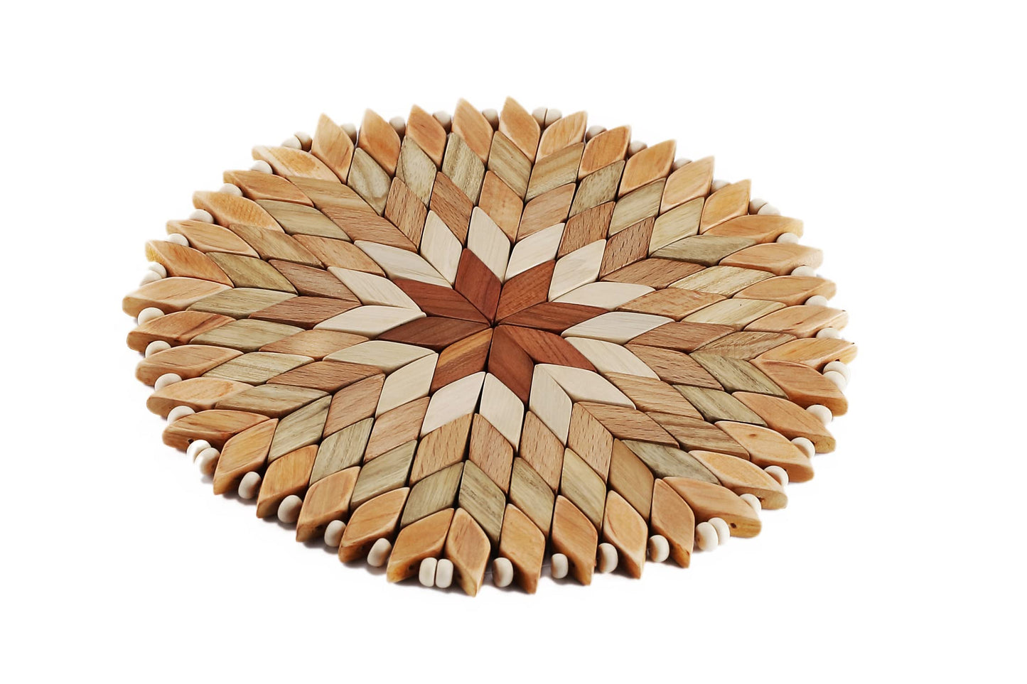 Set of 2 Large Handmade Wooden Trivets for Hot Dishes - Diameter 9" and 7"- Big Coasters and Hot Pads - Great Kitchen Gift Idea - by SPL Woodcraft Ukraine