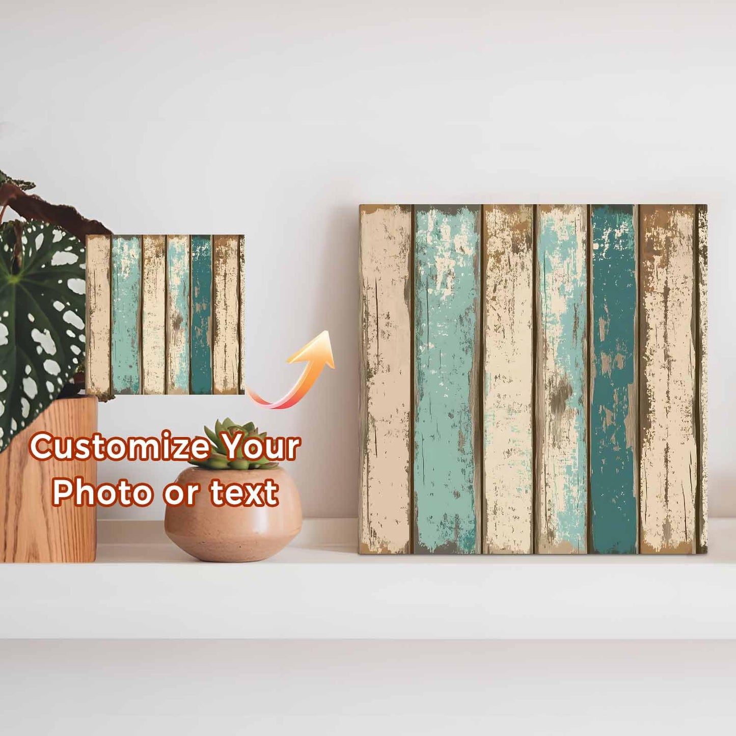 Wood Box Sign Desk Decor Farm Brown Wood Board Retro Square Boxes Sign, Farm Shabby Wood Grain Wooden Block Box Sign Decoration for Home Wall Tabletop Shelf Office Decor,6x6IN