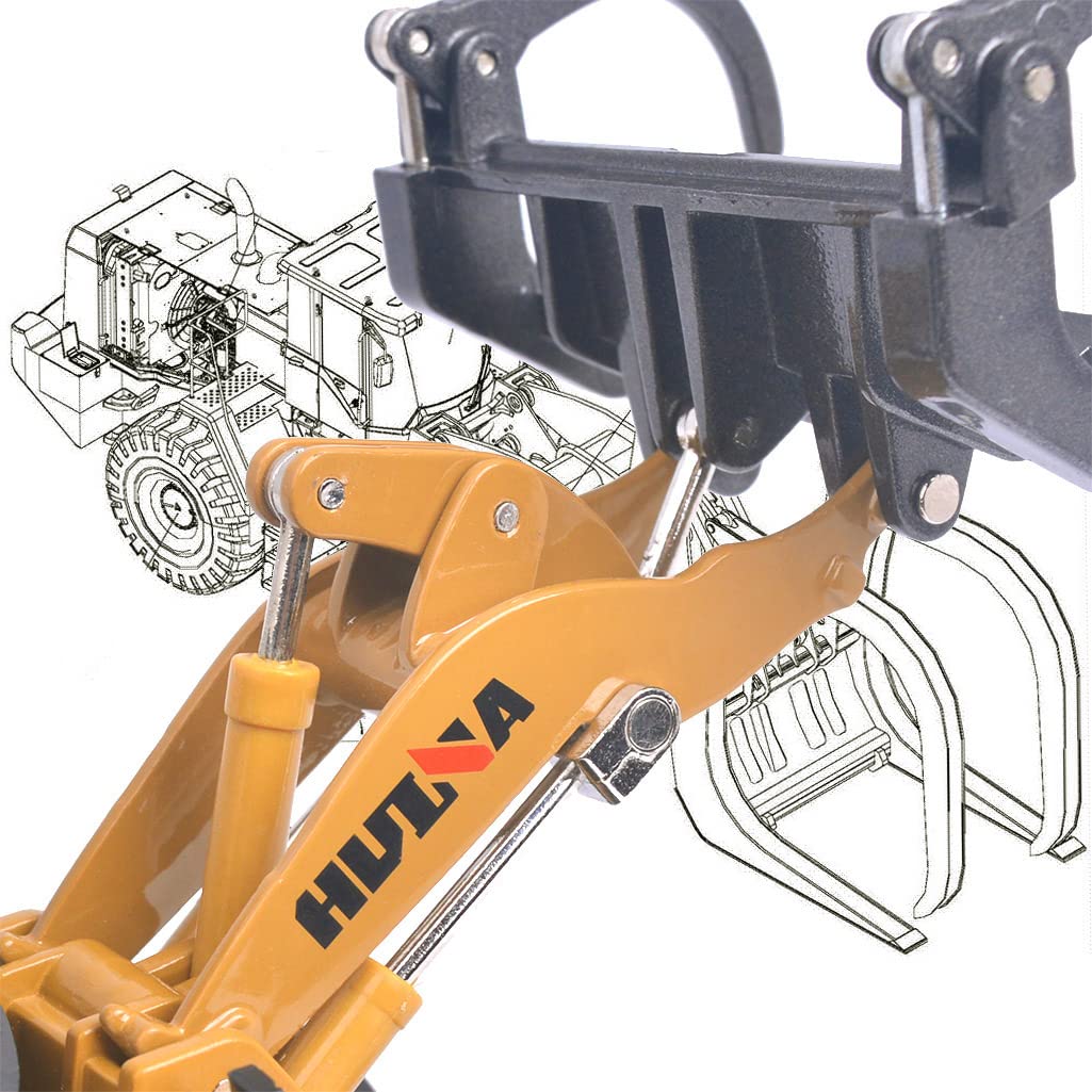 Ailejia 1/50 Scale Diecast Wood Grab Construction Vehicle Toys Timber Grab Truck Heavy Wooden/Building Articulated Alloy Construction Vehicle Model Engineering Car Toy boy Gift (Wood Grab)