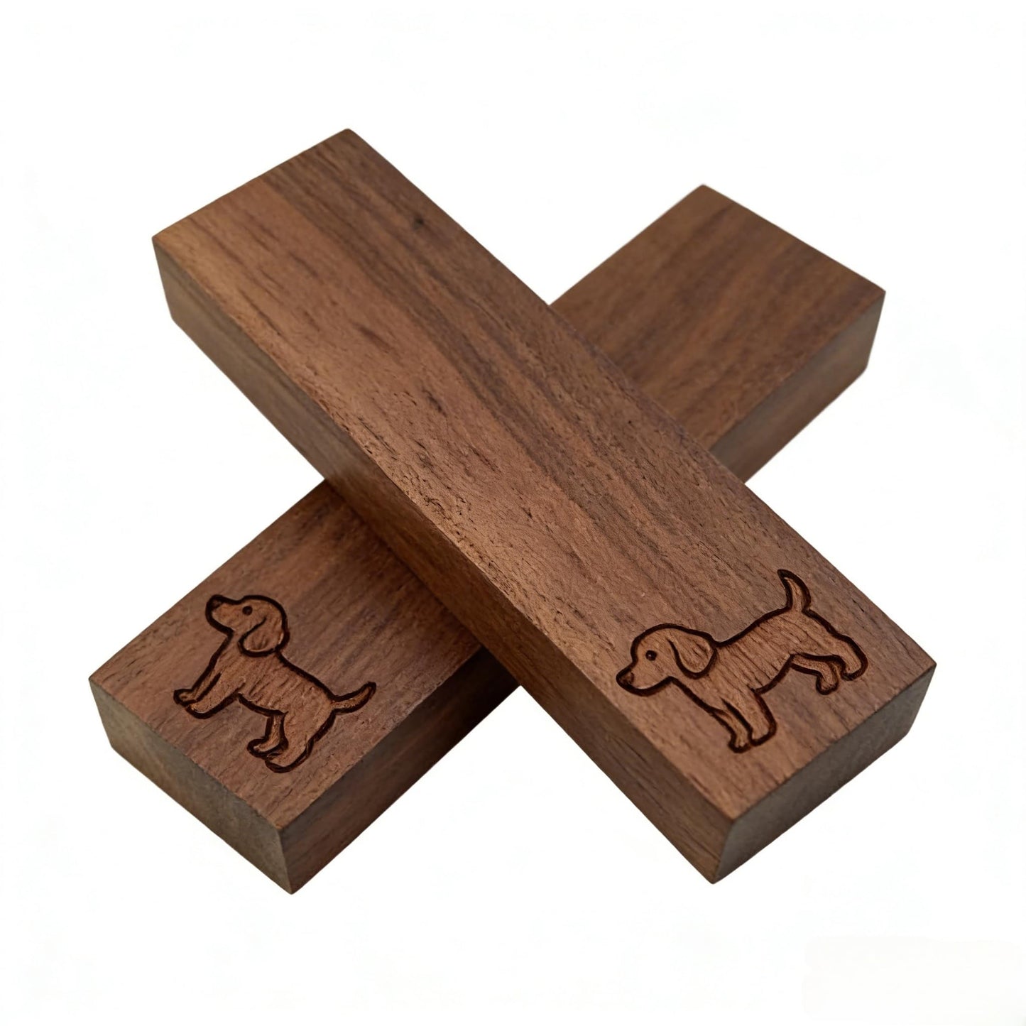 2PCS Unfinished Walnut Wood Blocks for DIY Crafting,Scroll Saw, Woodworking, Wood Carving,Burning,Laser Cutting,Engraving, CNC Cutting, Painting, Fretwork (3.93 x 1.96 x 0.78)