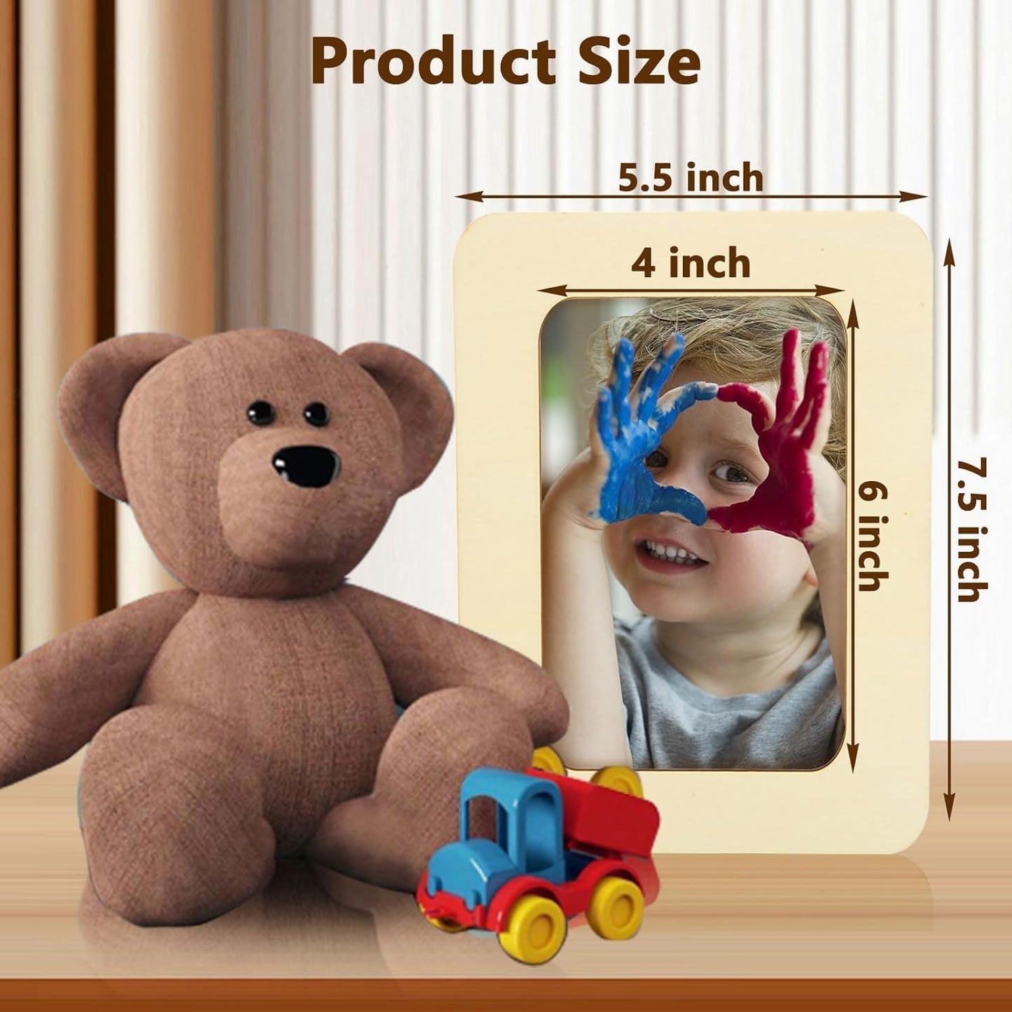 Oungy Craft Picture Frames 40 Pcs, 4 x 6 Style Paintable Wooden Frame Blanks, Natural Plywood Photo Frames for Classroom Crafts, Party Tables, DIY Decor