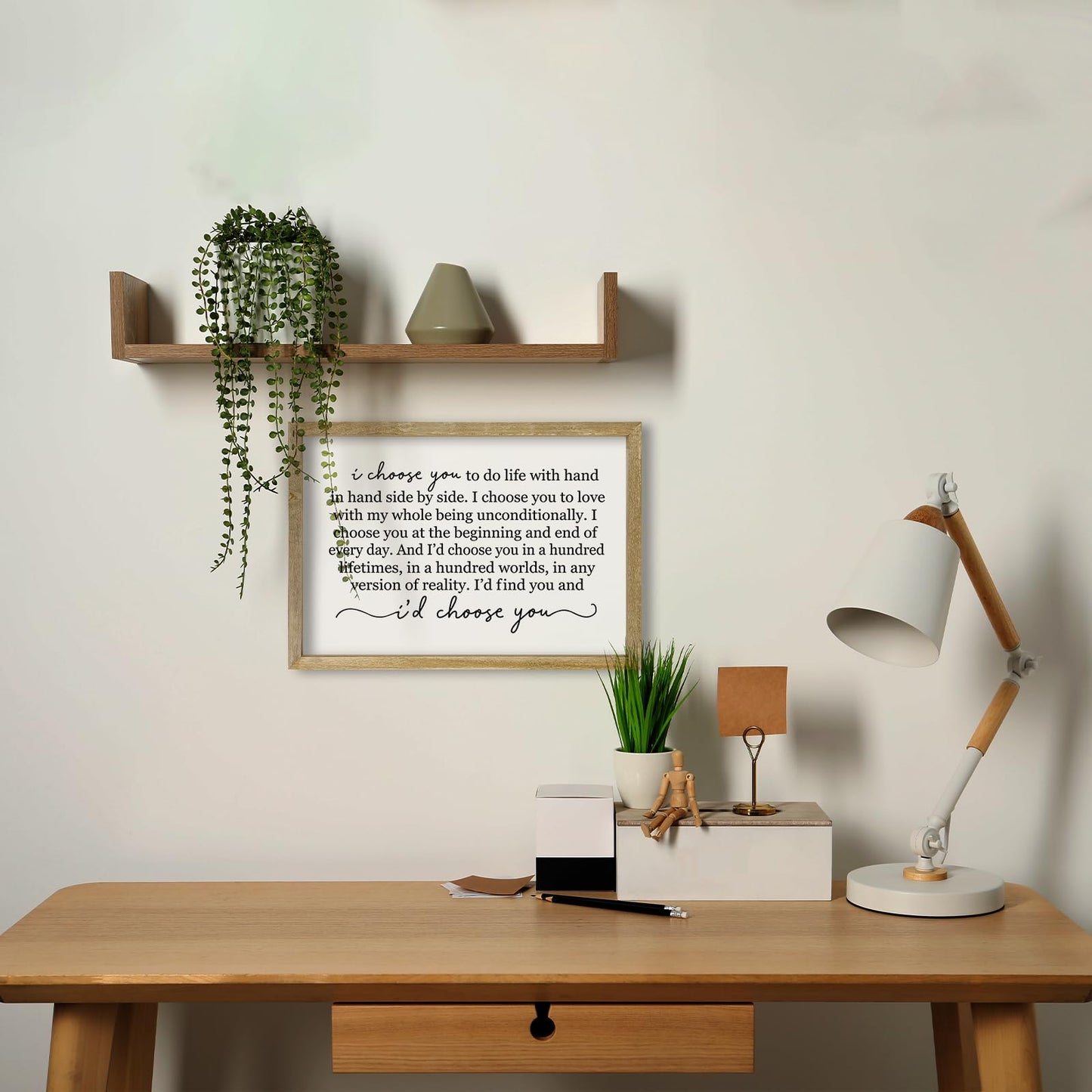 LuZhiQiang I Choose You To Do Life Sign Wall Decor 16X11 I Love You InchRomantic Marriage Art Wooden Framed Wall Hanging (Wood)