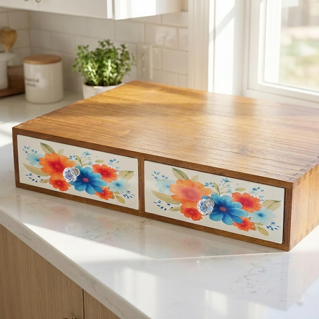WEPONZEN Wooden Coffee Pod Holder & Organizer - Cute Coffee Station Organizer for Counter, Coffee Pods and Tea Organizer Holder
