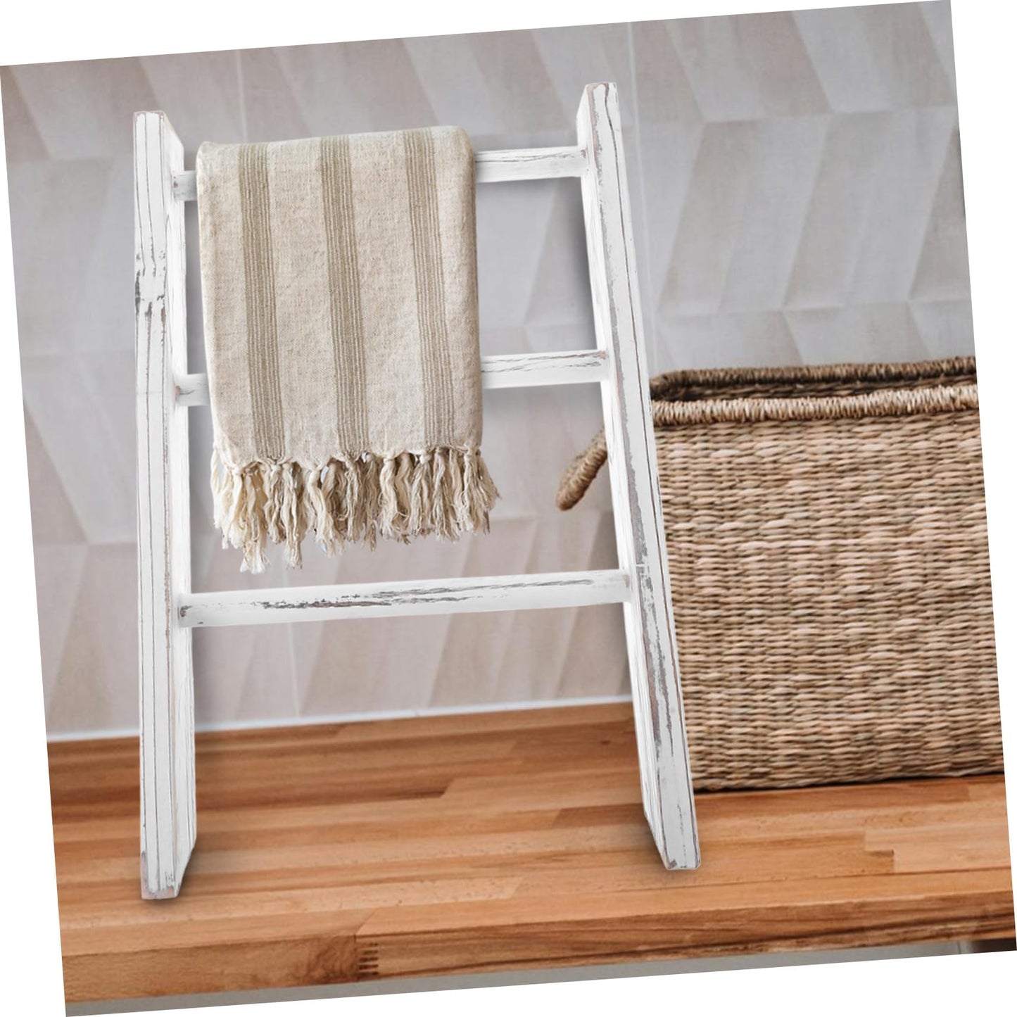 Happyyami Mini Ladder Towel Rack Farmhouse Decor Bathroom Wall Decor Small Ladder Towel Holder