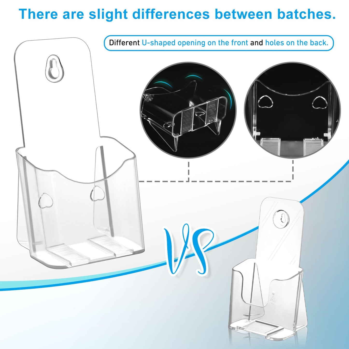 xydstay Acrylic Brochure Holder 4x9 Inches and 8.5x11 Inches combination set (2 Packs of Each Size),Pamphlet Holder Flyer Holder,Display Stand,Table Signs Plastic Paper Holder for Office, Home, Store
