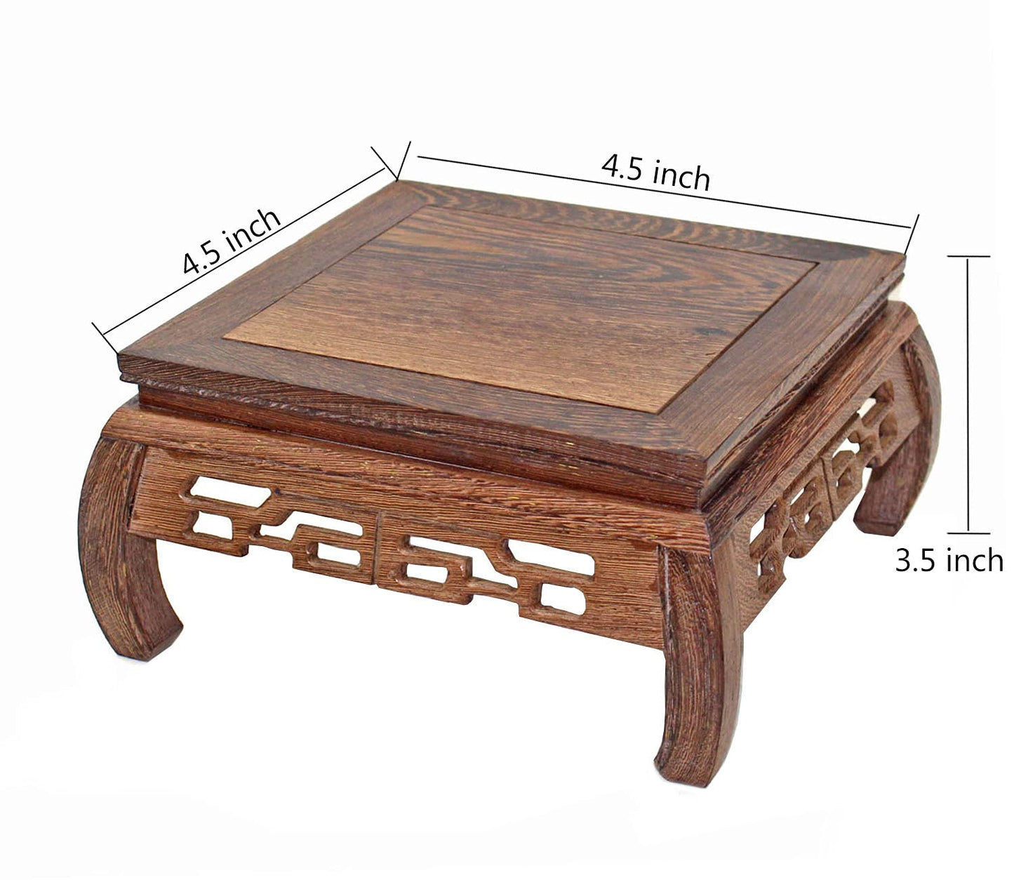 GOLDY&WENDY Chinese Style Wooden Base Rosewood Carved Flower Bonsai Display Stand Art Antique Furniture Decoration