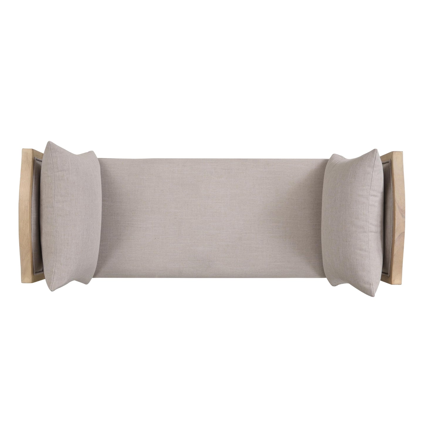 Christopher Knight Home Upholstered Bench with Turned Wood Legs and Side Cushions, Farmhouse Accent Bench, Solid Wood Frame Entryway End of Bed Bench, Greige Cushion and Finish