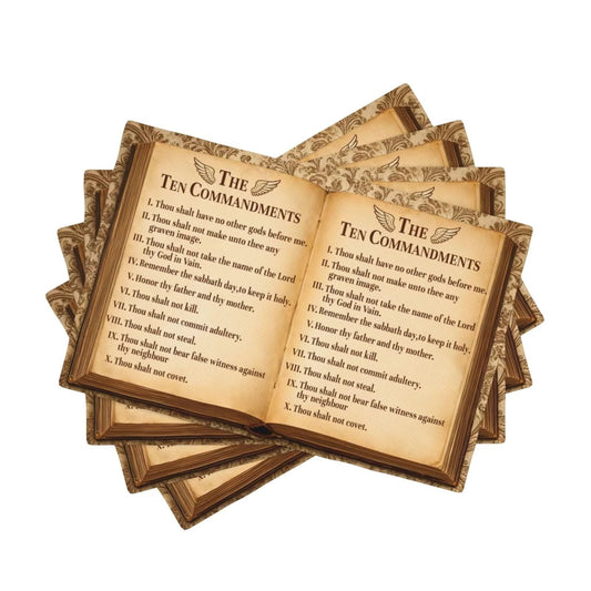 The Ten Commandments Placemats Set of 4, Christian Religious Bible Verse Place Mats Table Mats for Kitchen Dining Room Home Party Decor 12x18 Inch