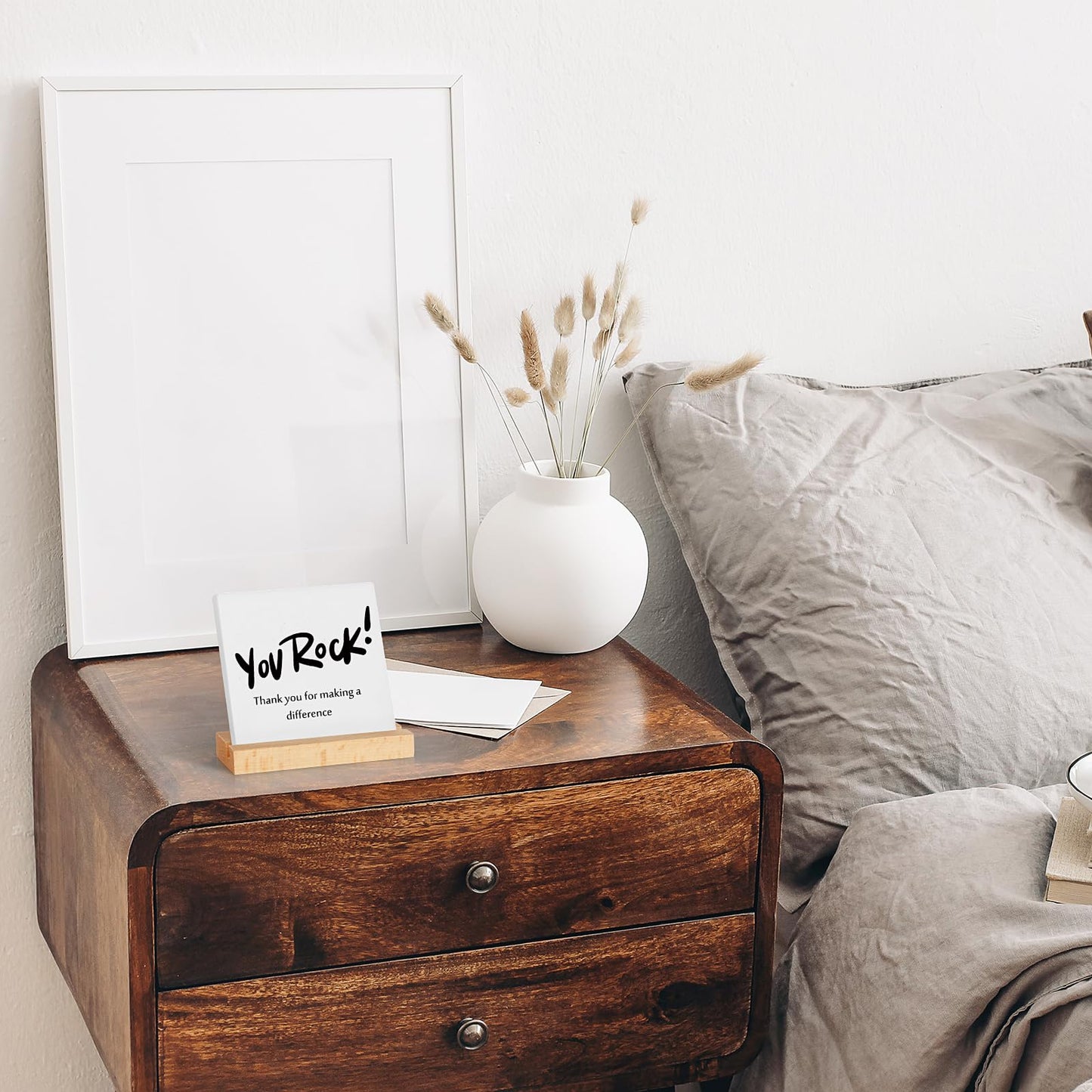 Roowest Motivational Desk Decor Table Signs Gift for Women Positive Wooden Signs Desk Plaque Back to School Gifts for Teacher Nurse Coworker Employee Office Home(Inspirational)