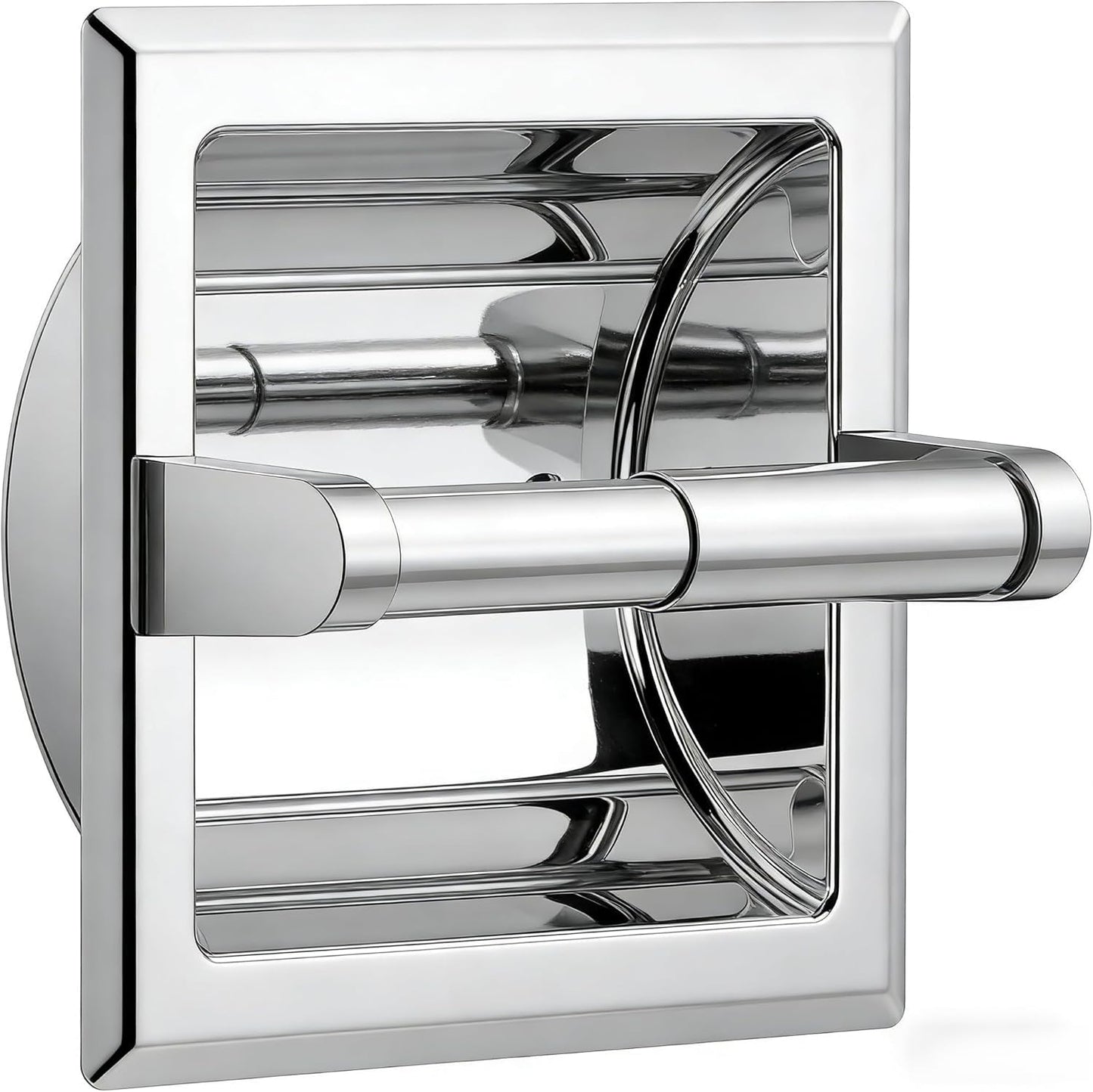 FORIOUS Recessed Toilet Paper Holder, Stainless Steel Durable Tissue Roll Holder Wall Mount for Bathroom Space Saving Design with Mounting Bracket, Wall Toilet Paper Dispenser Insert, Chrome