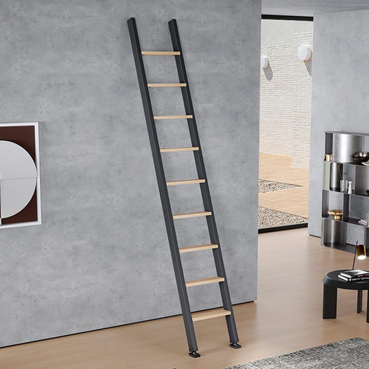 Fredbeck 10ft,120in Library Ladder Carbon Steel Frame Wooden Step,for Loft