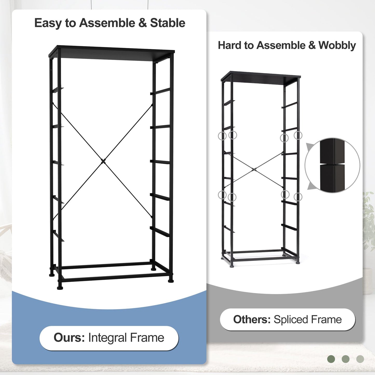 Crestlive Products Dresser for Bedroom with 6 Drawers, Tall Chest of Drawers, Black Dressers Bedroom Furniture, Storage Organizer Unit with Bins for Closet, Hallway, Living Room, Entryway