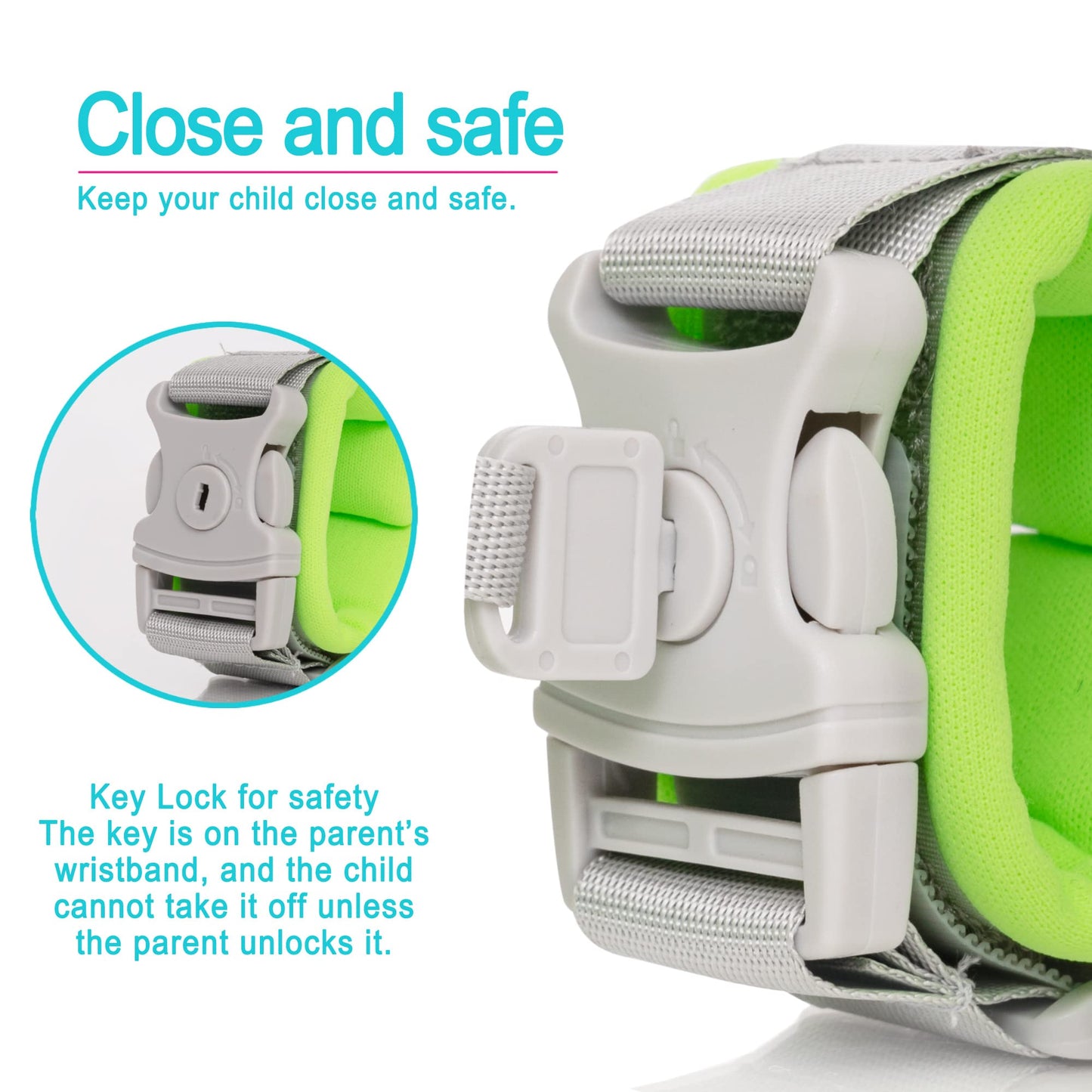 HappyVk Toddler Leash Harness Baby Anti Lost Wrist Link with Key Lock Kid Leash Child Safety Harness Ages 1-4 Cute Design Wild Animals
