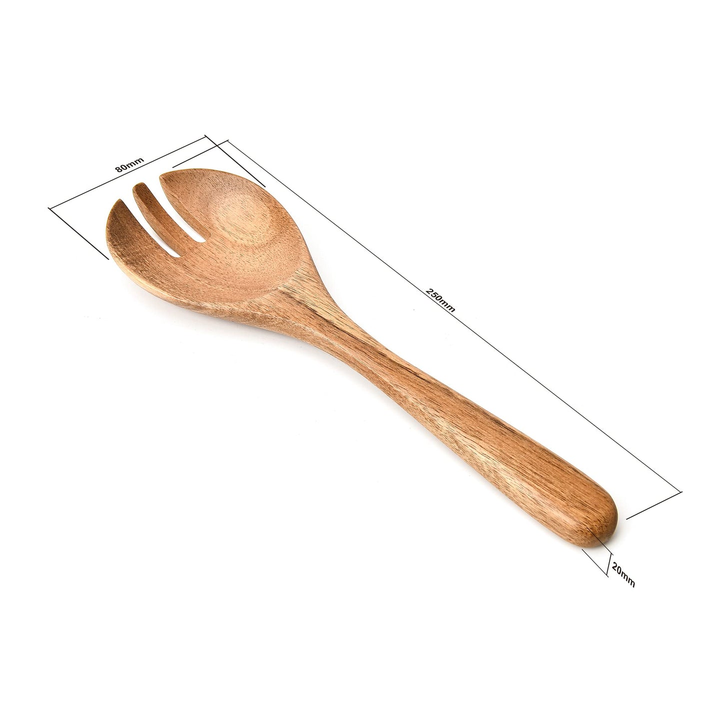 BILL.F Wooden Serving Bowl,12" Acacia Wood Large Salad Bowl Set with Salad Spoon and Fork for Fruits, Salads, Pasta