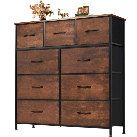 Atilioo Dresser for Bedroom with 9 Drawers, Anti-Tip Fabric Storage Tower