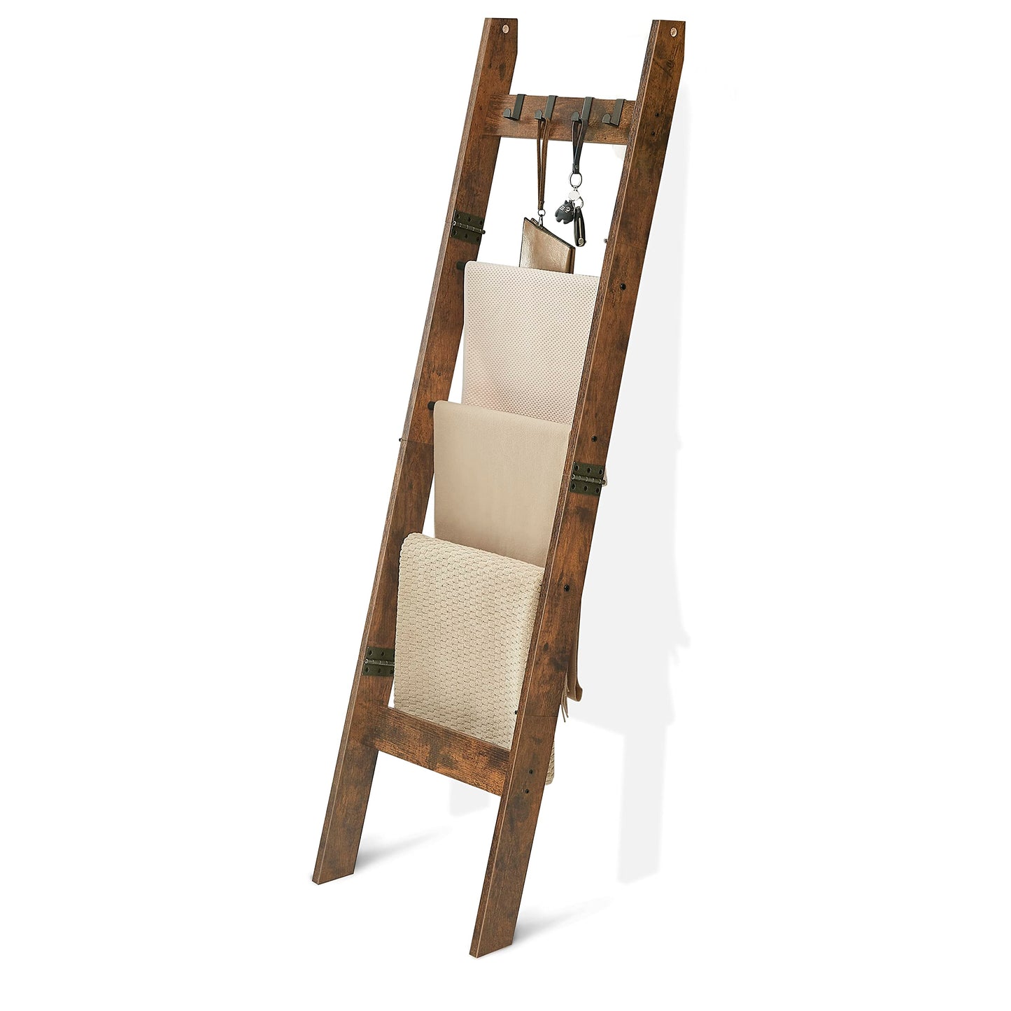 Hzuaneri Blanket Ladder and Glass Bookcase