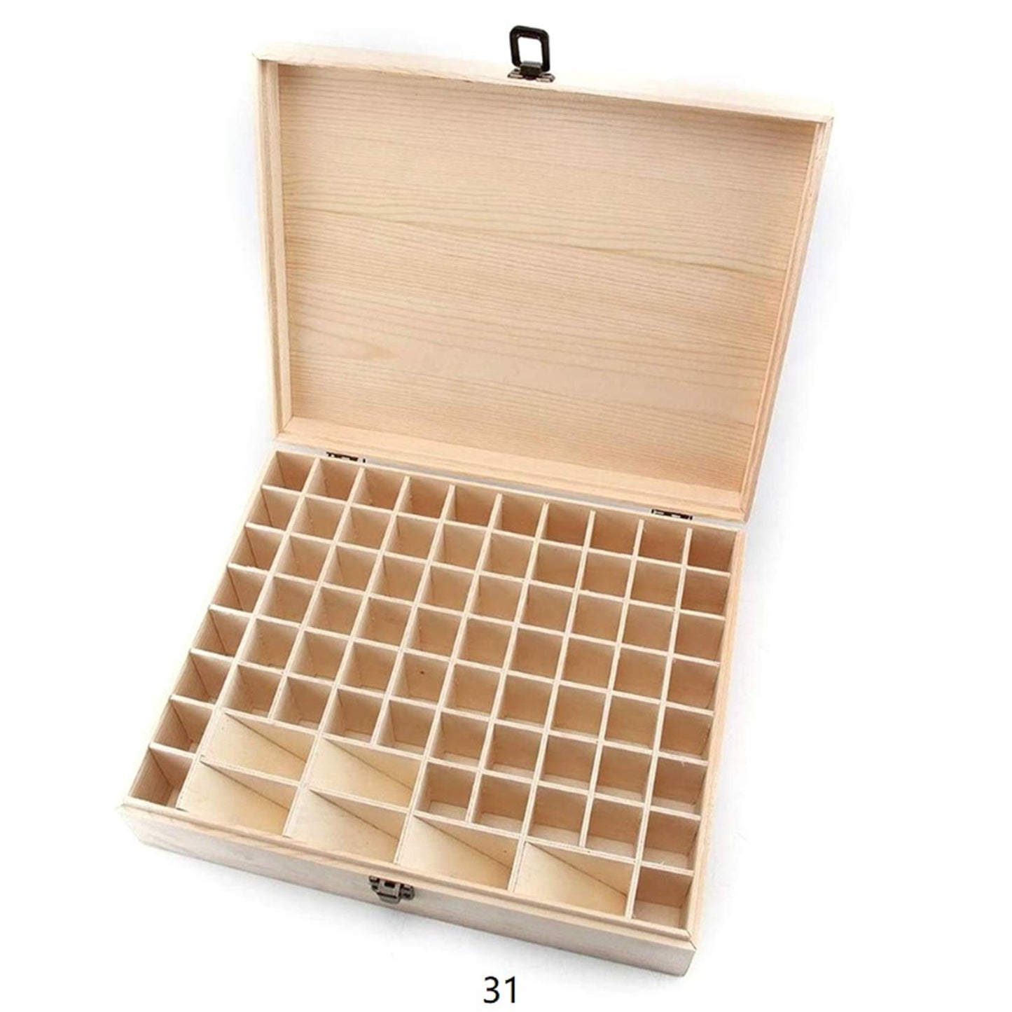 Pure Vie Wooden Essential Oil Storage Box Home Fragrance Carrier Case, Holds 74 Bottle (Fits 5-20ml) - Aromatherapy Organizer Makeup Nail Polish Perfume Container - Keep Your Oil Safe & Space Saver