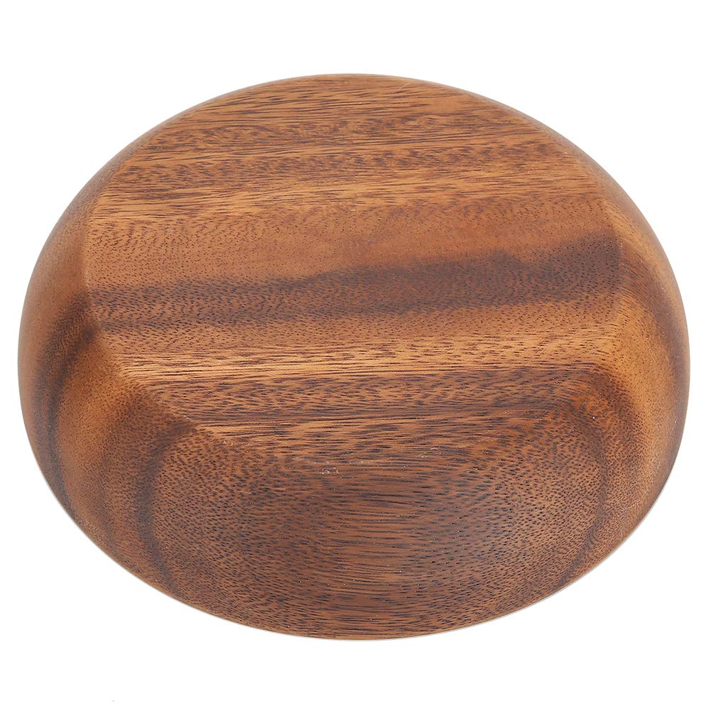 FAUOSWUK Wooden Salad Bowl, Fruit Bowls for Kitchen Counter, 9.1oz Wavy Rim Beechwood Serving Bowl for Home Cafe Restaurant Teahouse (6.9" x 1.6")
