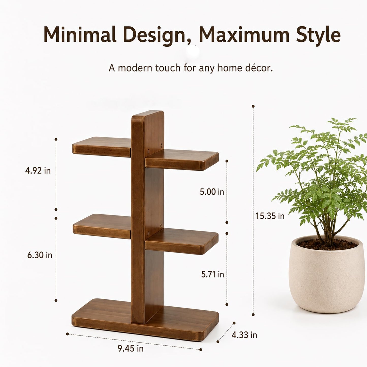 Mug Shelf for Countertop, Wooden Coffee Mug Display Holder