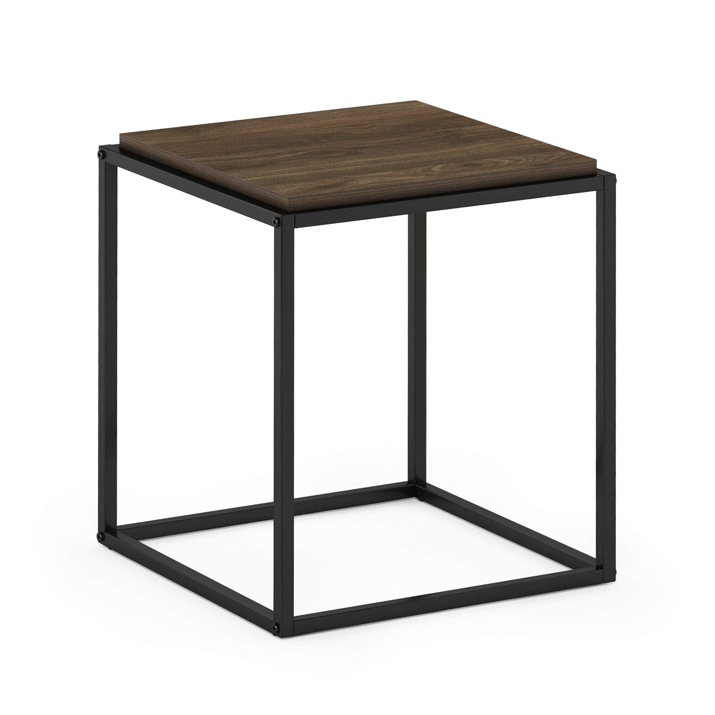 Furinno Moretti Cube Modern Stackable End Table Shelf, Columbia Walnut