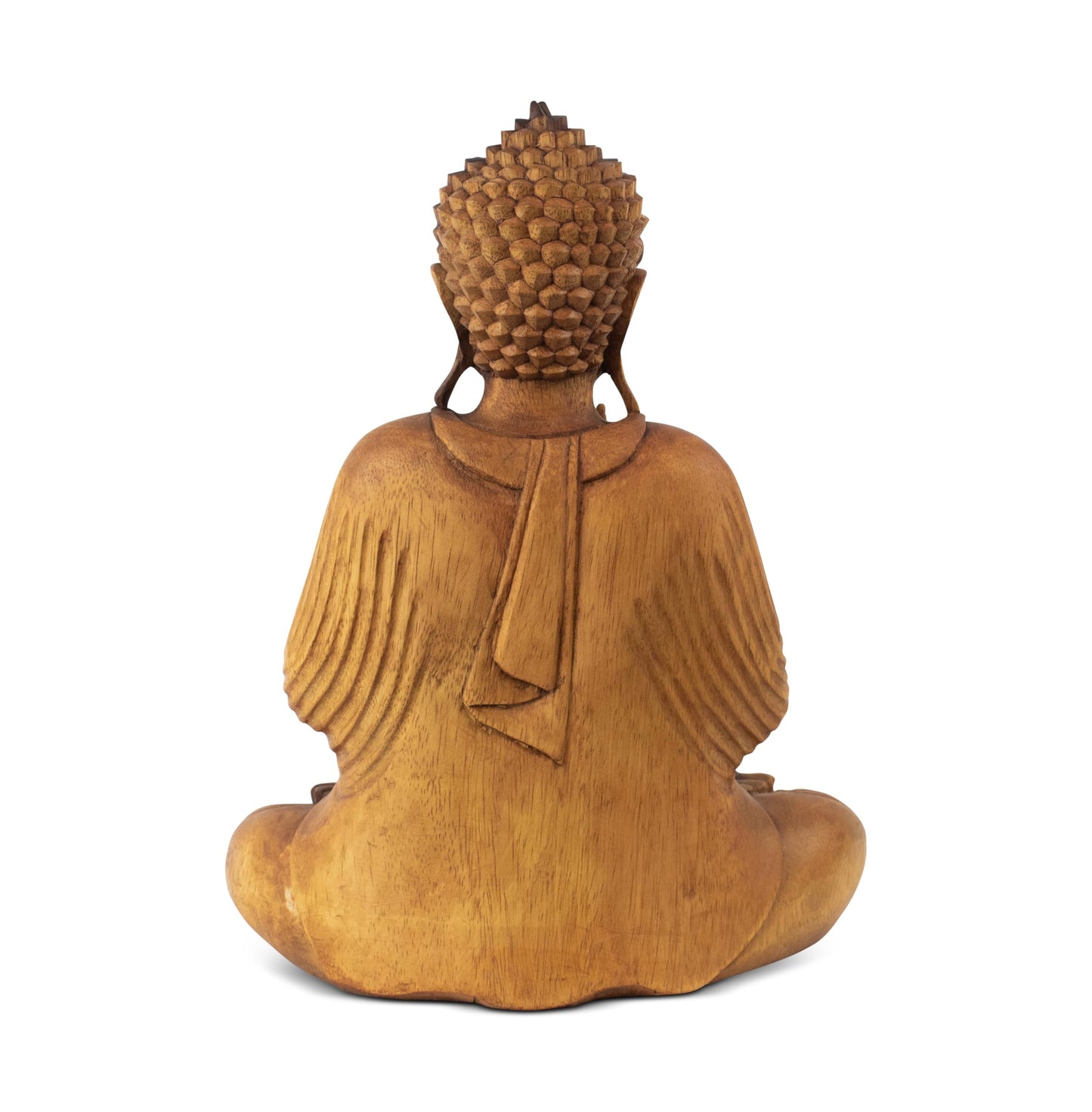 G6 COLLECTION Wooden Serene Sitting Buddha Statue Handmade Meditating Sculpture Figurine Decorative Home Decor Accent Handcrafted Gift Art Wood Hand Carved Oriental Buddha Uttarabodhi Mudra (20" Tall)