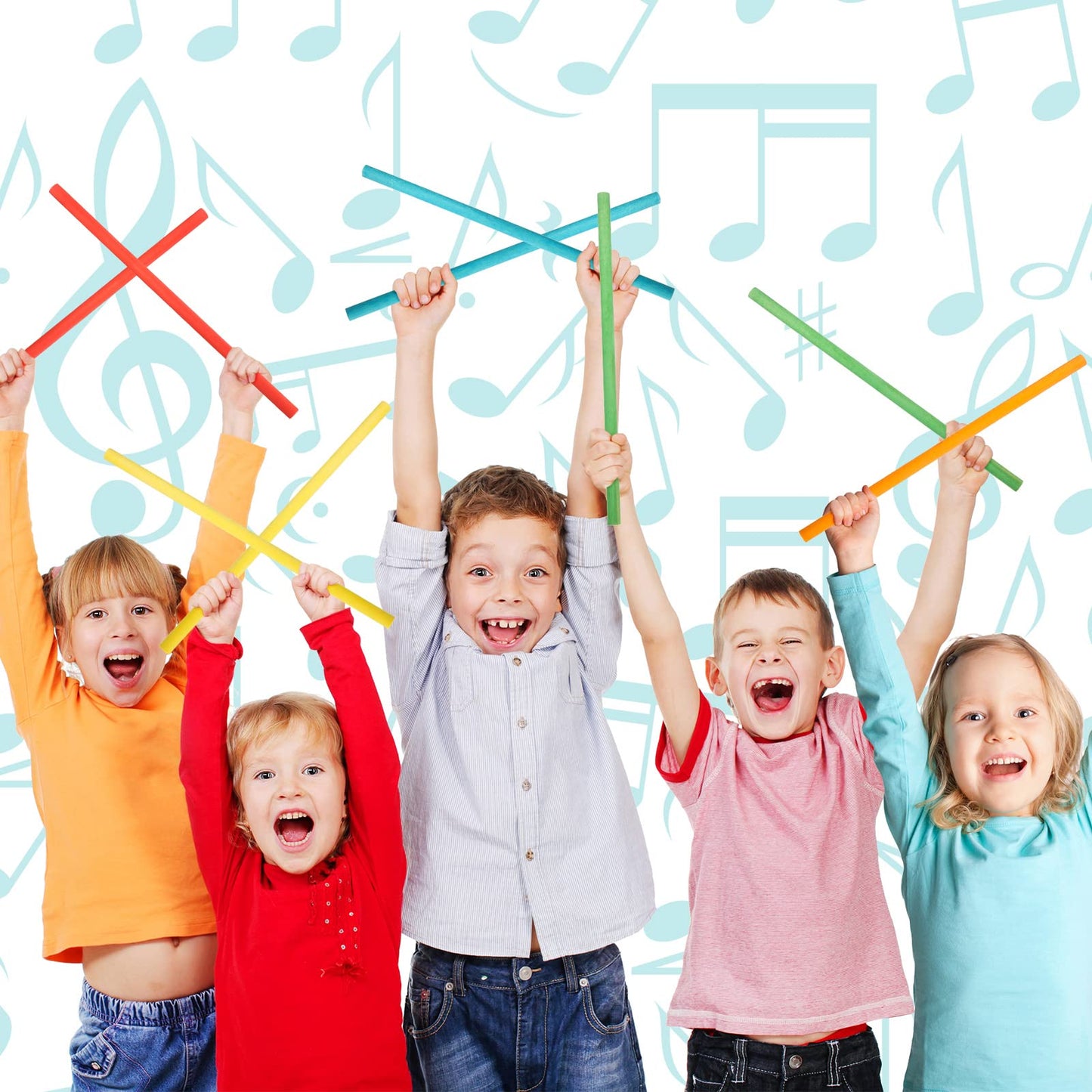 Yookeer 30 Pcs Rhythm Sticks for Kids Bulk 5 Colors Wooden Lummi Sticks Music Toys Percussion Instrument for Back to School Kid Toddler Present Girl Boy Classroom Play Music Learning(30 cm/ 12 Inches)
