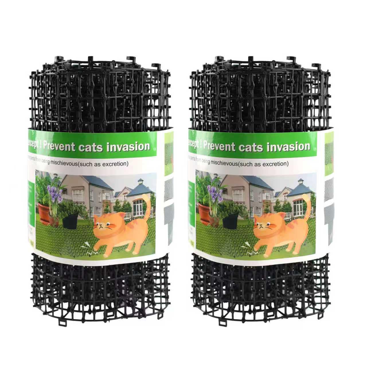 KOKMEYA Cat Repellent Mat, Black, 6.5 feet*2 with 16 Ground Stakes 16 Zip Tie, Cat Repellent Mat with Gentle Spikes for Garden/Backyard, Dog and Raccoon Deterrent Mat, 78.74 inches x 11 inches.