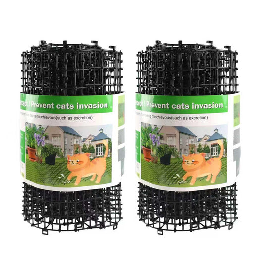 KOKMEYA Cat Repellent Mat, Black, 6.5 feet*2 with 16 Ground Stakes 16 Zip Tie, Cat Repellent Mat with Gentle Spikes for Garden/Backyard, Dog and Raccoon Deterrent Mat, 78.74 inches x 11 inches.