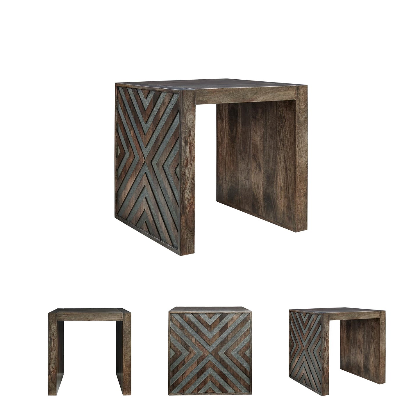 Signature Design by Ashley Dreggan Casual End Table with Diamond Pattern, Dark Brown