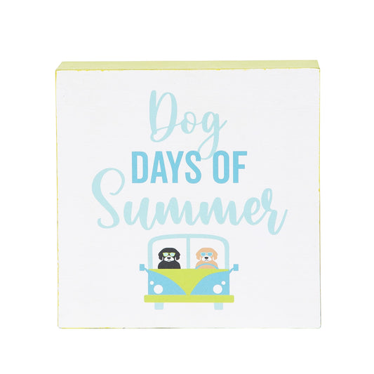 C&F Home Dog Days of Summer Wooden Shelf Block Summertime Relaxing Doggo Vacation Dogs Pet Single Table Sitter Decoration Centerpiece Figurine Decor Multicolored