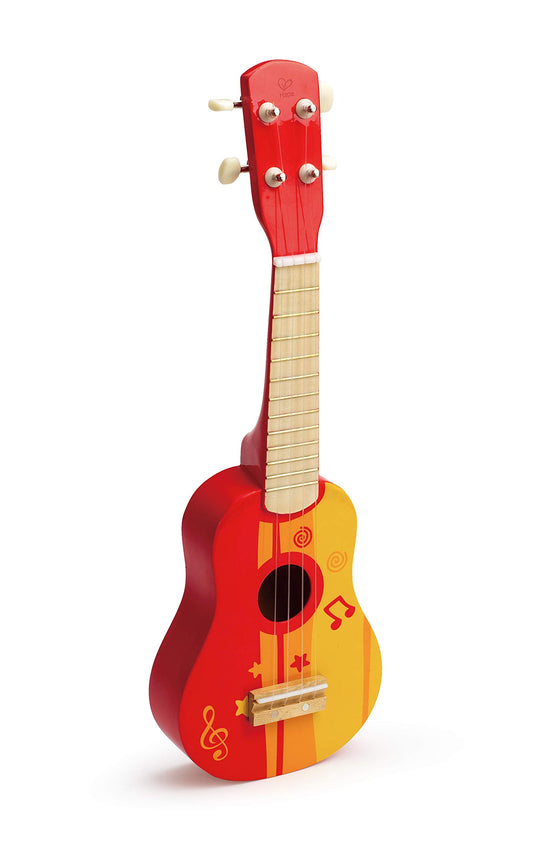 Hape Kid's Wooden Toy Ukulele, Red