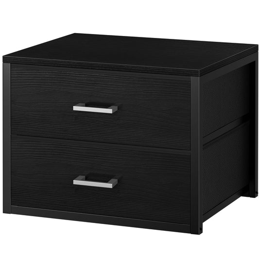 BOLUO Stackable Storage Drawers Closet Organizers and Storage Fabric 2 Drawer Dresser for Bedroom Office Black Modern